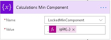 Calculating min component